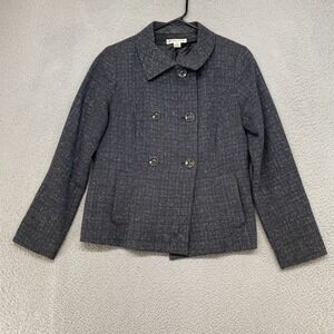 Pendleton Jacket Womens‎ 8 Wool Silk Speckled Charcoal Coloful Peacoat Blazer